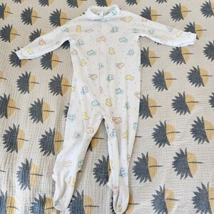 Carters Vintage Footie Sleeper Button Up Large 18-23lb Duck Sheep Print Collar